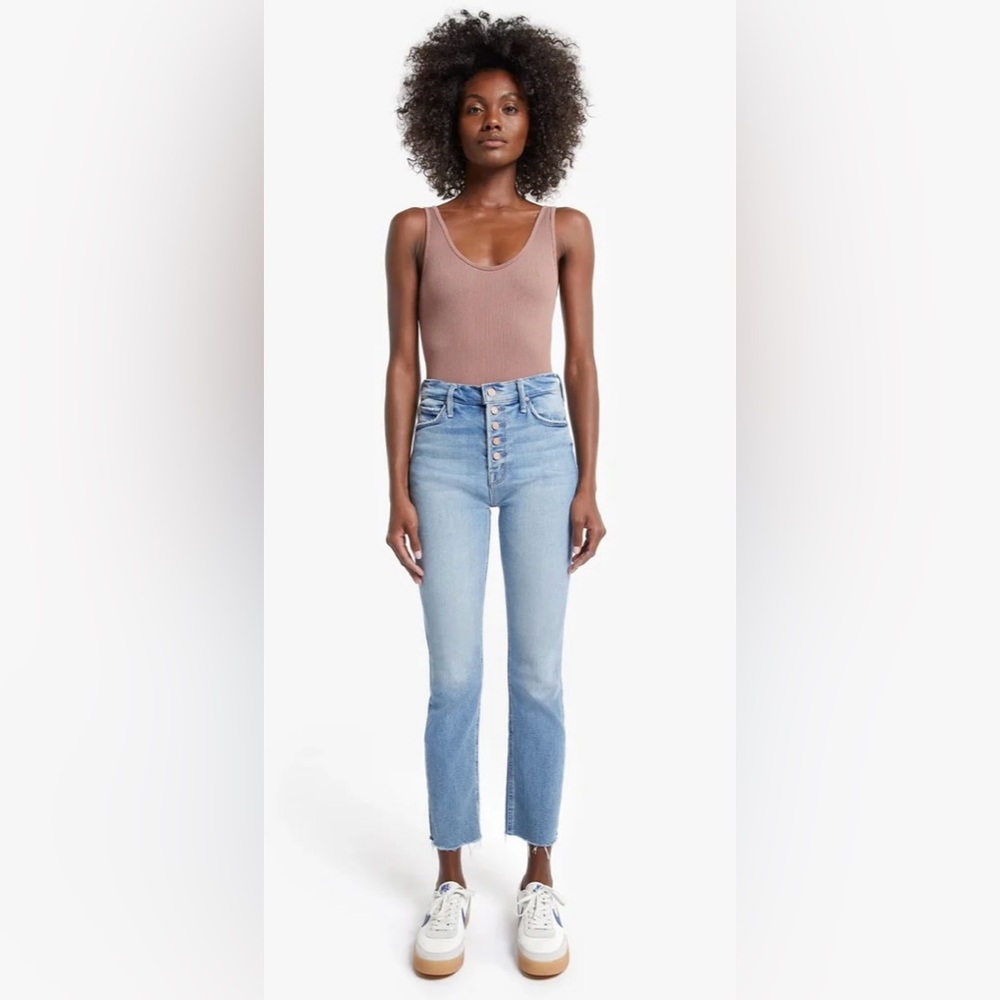 Mother the Pixie Dazzler ankle fray jean size 25.